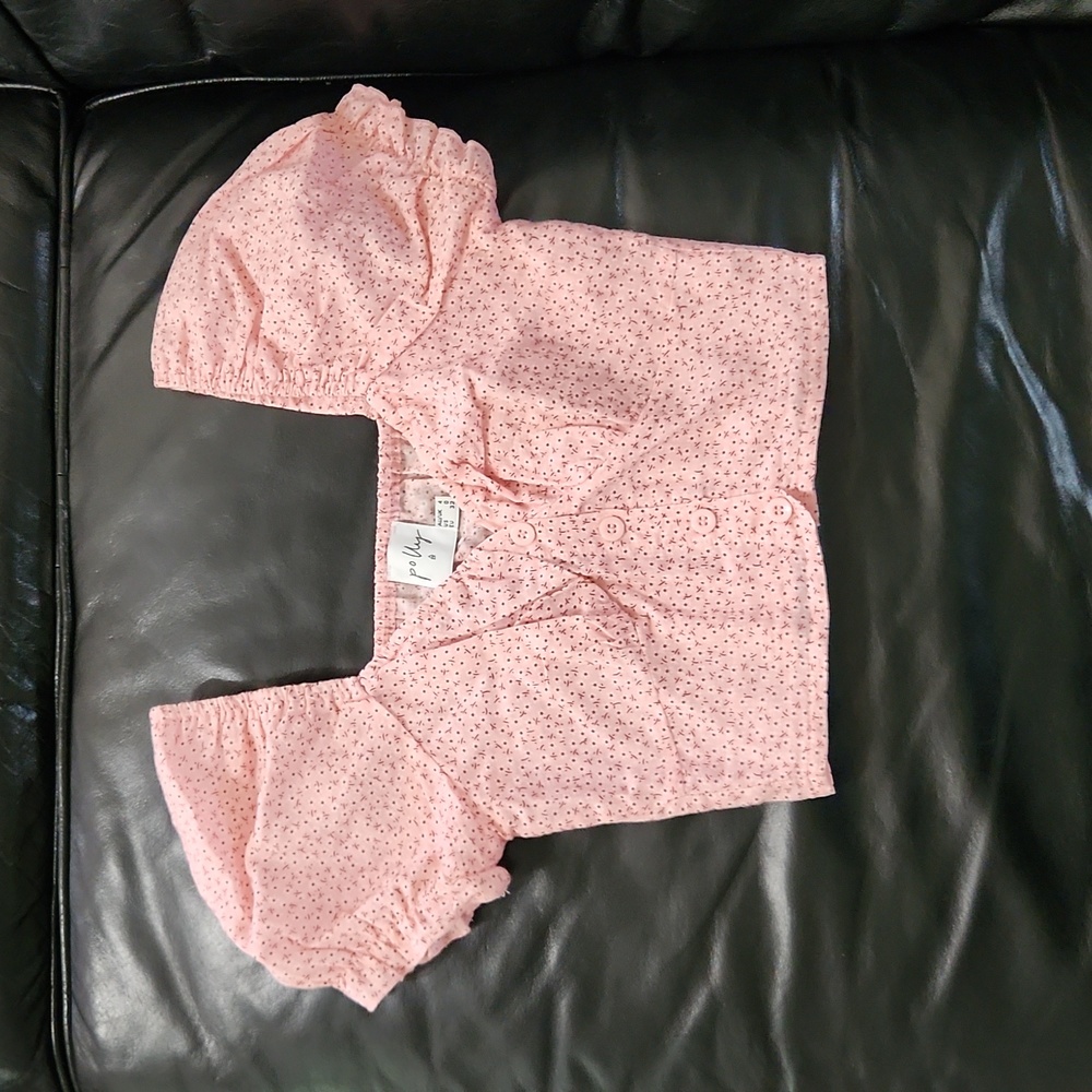 Princess Polly The Laura Top in Floral Pink Cropped.  US Size 0.